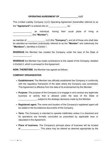 LLC Operating Agreement