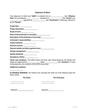 Statement of Work (SOW)
