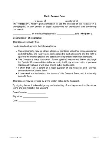 Photo Consent Form