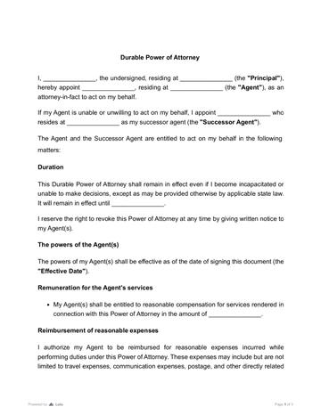Durable Power of Attorney (DPA)