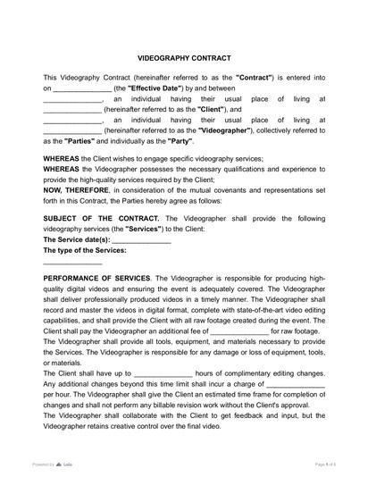 Videography Contract Preview
