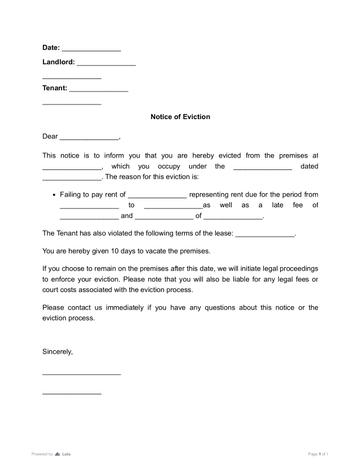 Indiana Eviction Notice