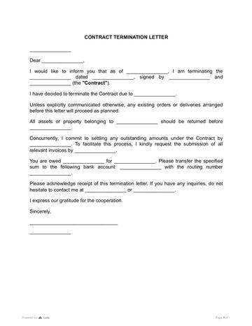 Contract Termination Letter