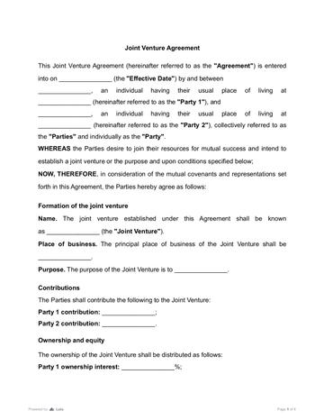 Joint Venture Agreement