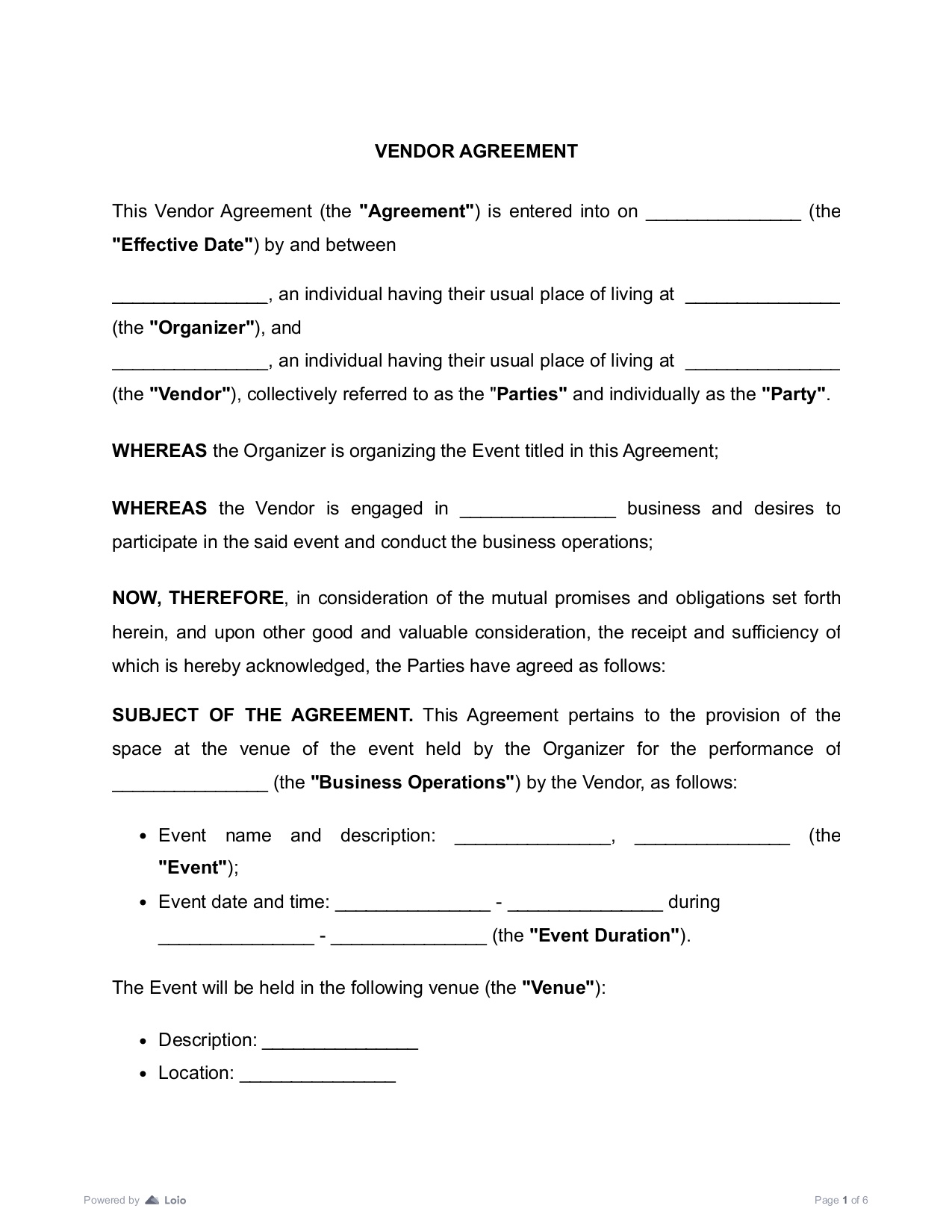 Image 6 for Preferred Vendor Agreement Template